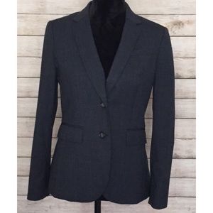 Banana Republic Gray Wool Blend Fitted Blazer